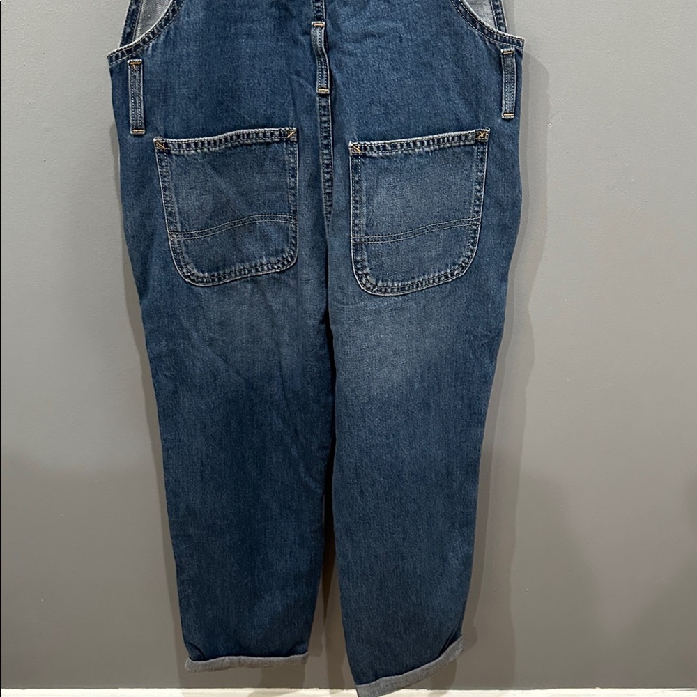 Gap Slouchy Relaxed Denim Overalls Size XS Petite - Picture 9 of 16